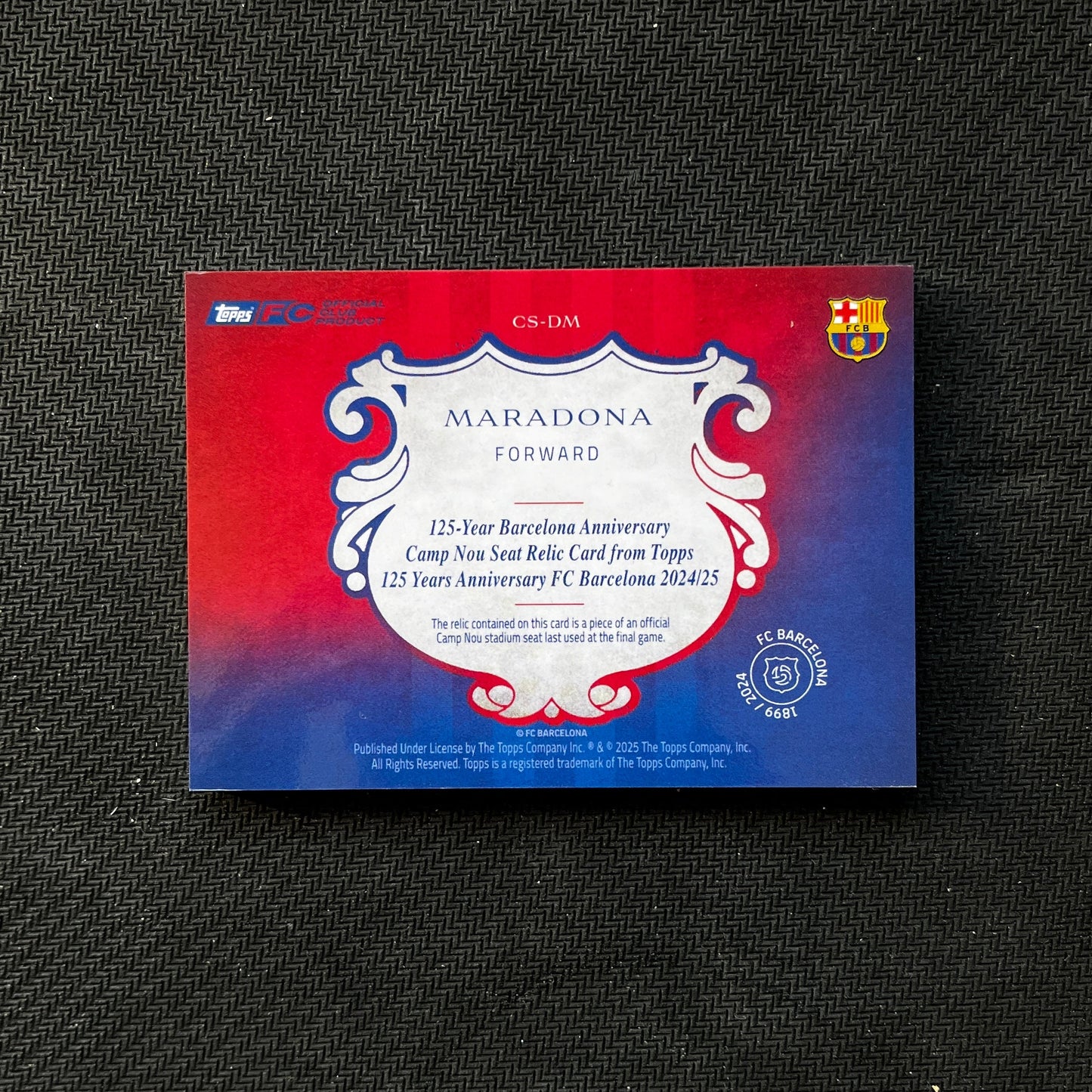 Carta Maradona TOPPS 125th Aniversary FCBarcelona